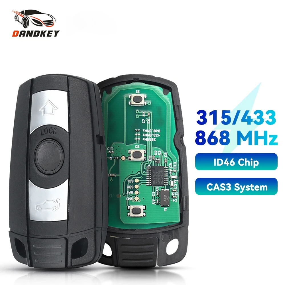 Dandkey KR55WK49123 Car Smart Remote Key 315 /433 /868Mhz For BMW 1/3/5/7 Series E60 E61 E70 E71 E72 E81 E82 E87 X5 X6 2006-2011