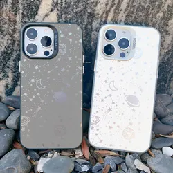 Starry Night space constellations stars Phone Case for iPhone 13 Mini 15 Plus 16 15 13 14 11 12 Pro Max Shockproof Laser Cover