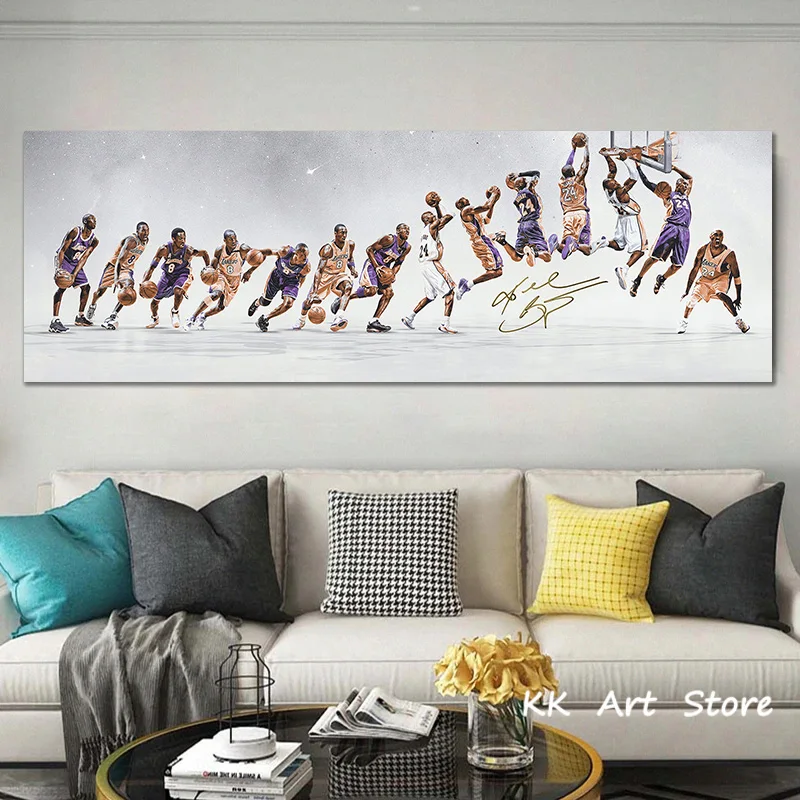 Basketball Sports Poster Star Kobe Large Size Canvas Painting HD Print Modern Wall Art Picture Living Room Bedroom Decoration