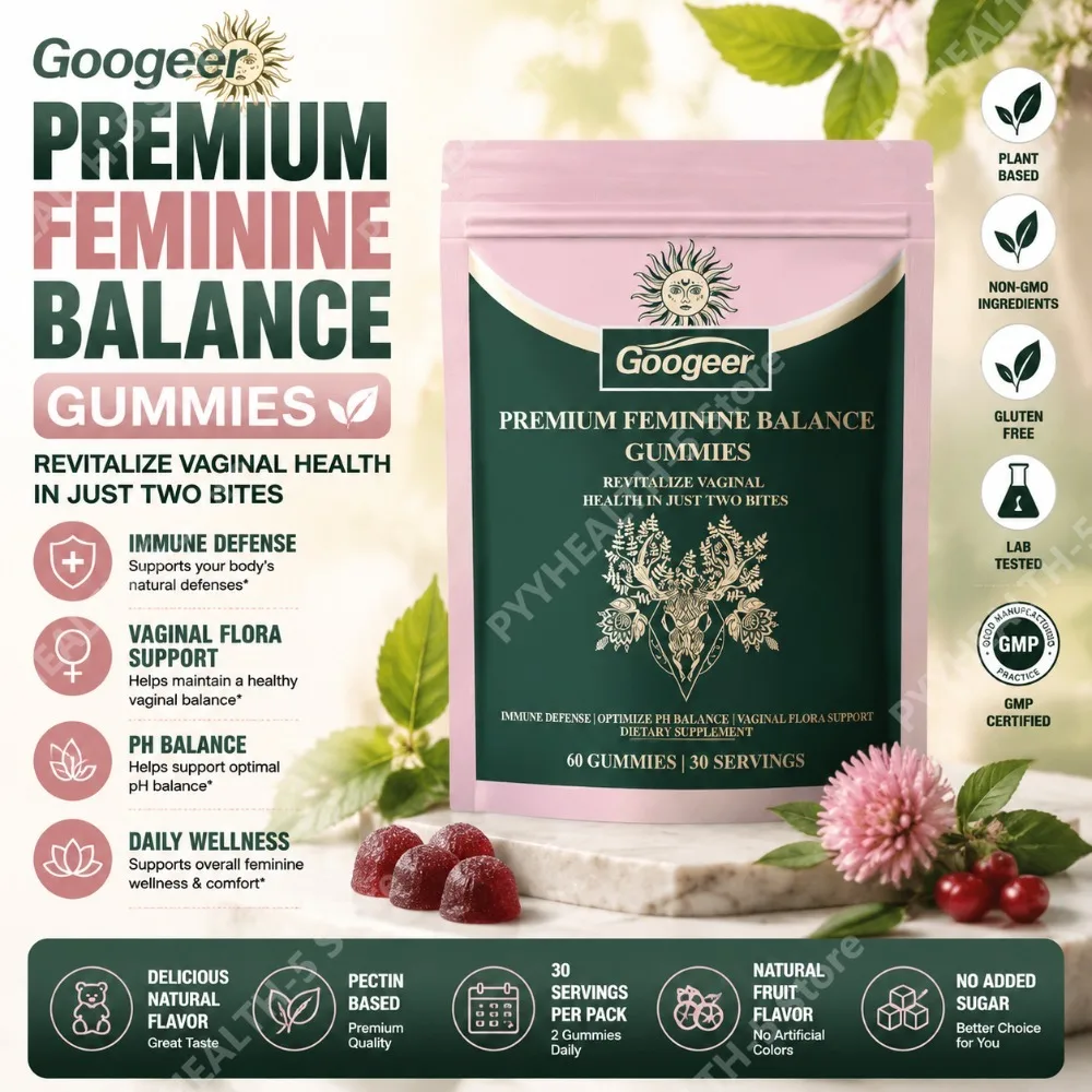 Googeer Women's Balance Gummies with Vitamin C Pineapple Fruit Powder Daily Supplement 60 Count 30 Servings for Women Wellness