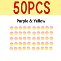 50 piezas morado amarillo