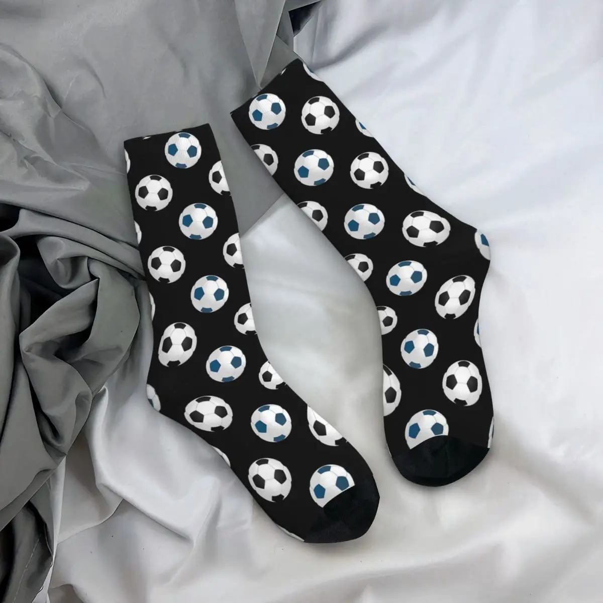 Soccer Ball Socks White And Black Vintage Stockings Autumn Anti Bacterial Women Men Socks Soft Custom Running Sports Socks