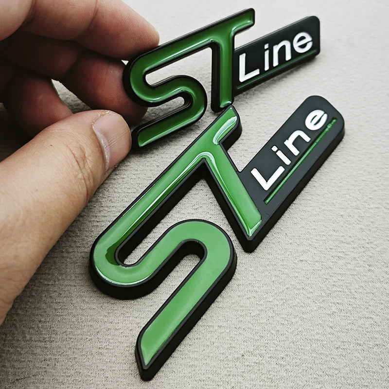 ثلاثية الأبعاد سيارة معدنية التصميم ST خط ST شعار الجبهة مصبغة شارة الخلفي الجذع شعار لفورد فوكس فييستا مونديو الخ الملحقات الخارجية #3