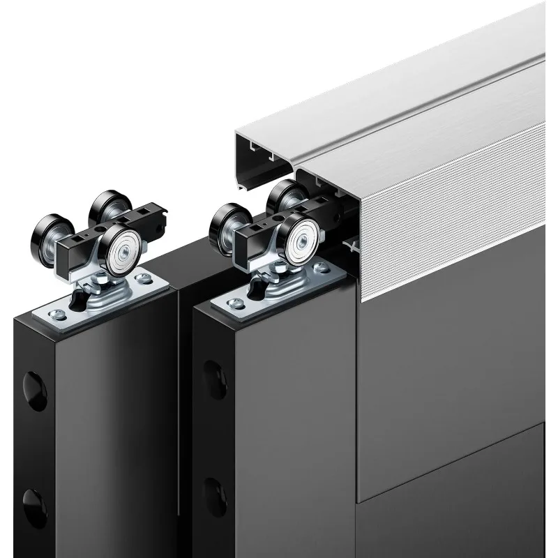 

6FT Bypass Door Hardware,Closet Door Track Kit, op-Mounted Style, Made Of Heavy Duty Aluminum,Smoothly And Quietly, For 2 Doors