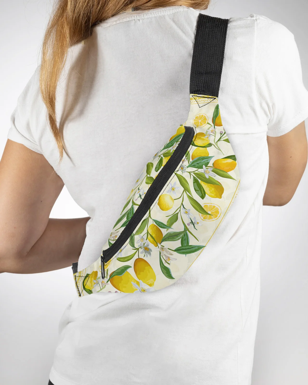 Idyllic Summer Lemon Fresh Plaid Men Women Waist Bag Fanny Pack Purse Phone Belt Bag Wallet Pouch Waterproof Banana Hip Bags