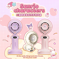 Sanrio Family Series Handheld Fan Kuromi Macaron Beaded Hanging Rope Portable Folding Mini Usb Charging Cute Fan Girl Gift