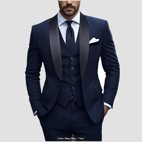 Men Formal Slim Fit Tuxedo Prom Suit Male Groom Wedding Blazers High Quality Groomsman Luxury Dress Business Banquet Party Suit
