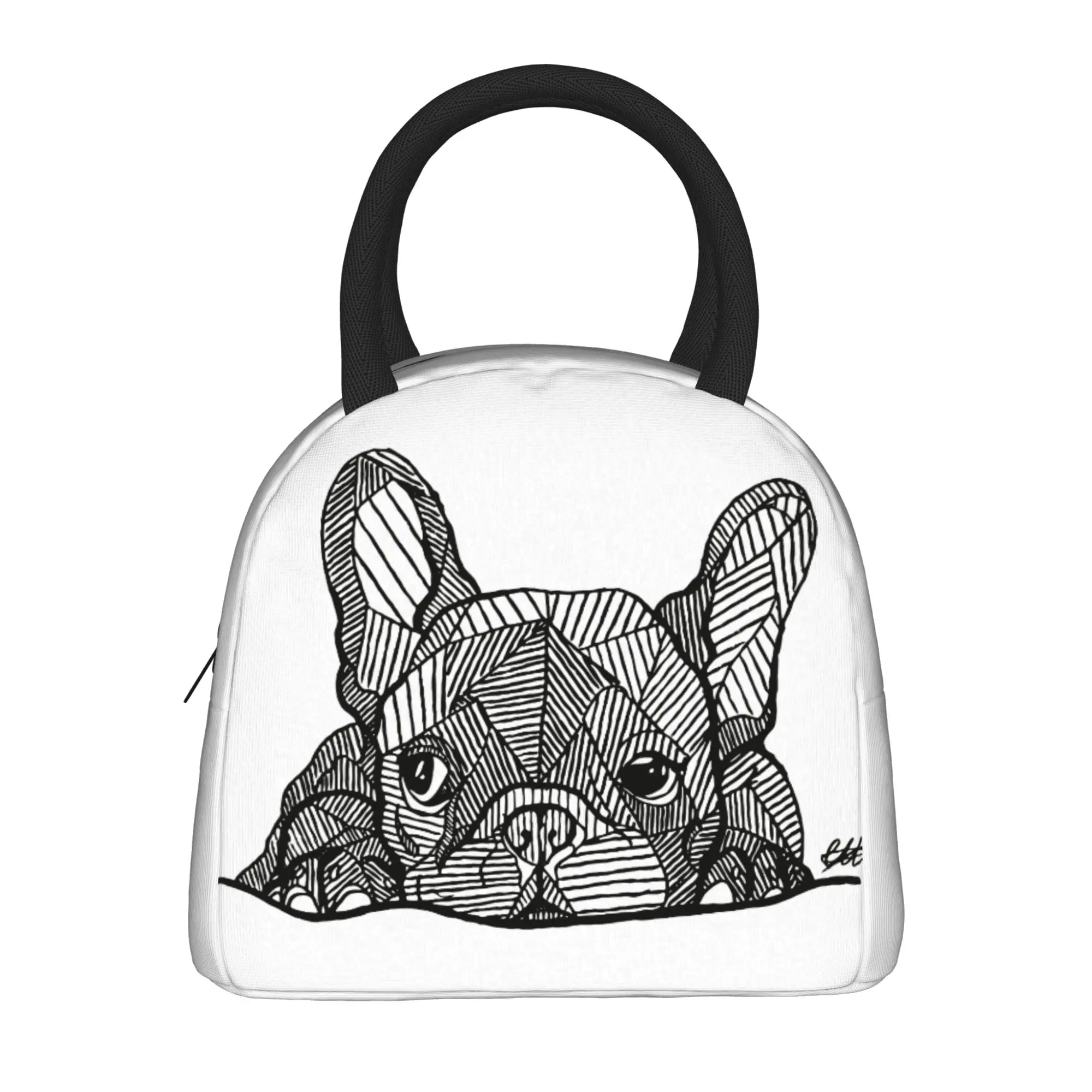 French Bulldog Puppy  Insulated Lunch Bag Cooler Bag Meal Container Dog Love High Capacity Tote Lunch Box Girl Boy Work  Outdoor