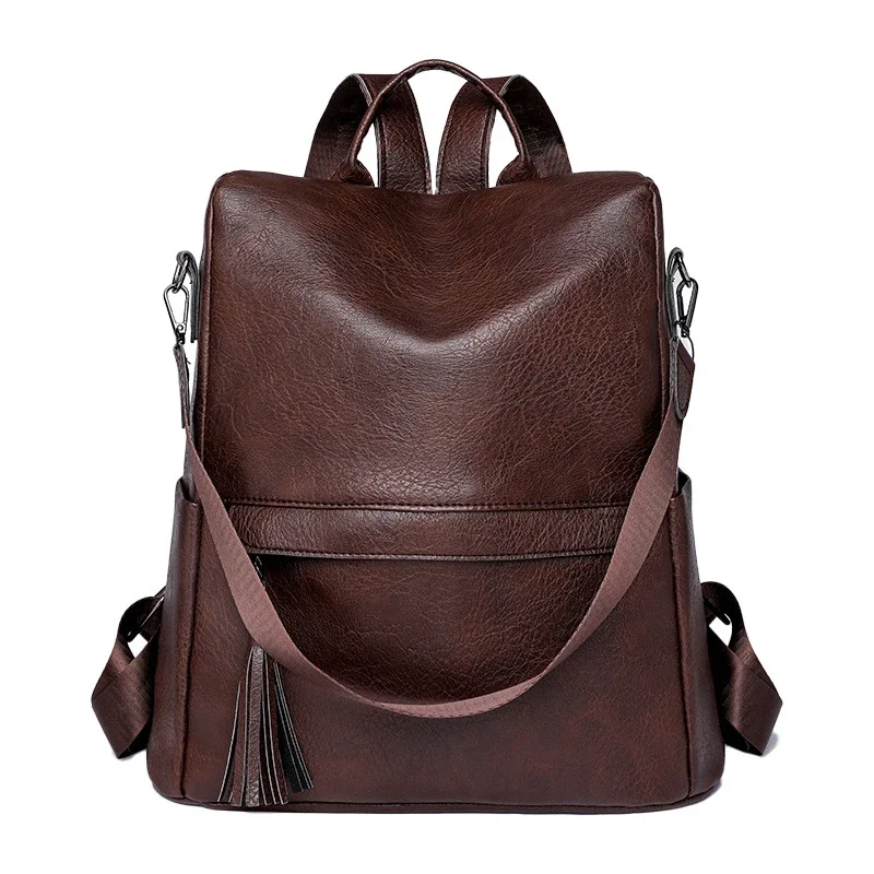 Rucksack Damen große Kapazität Retro einfarbig Rucksack multifunktion ale Freizeit reise Anti-Diebstahl-Rucksack Großhandel