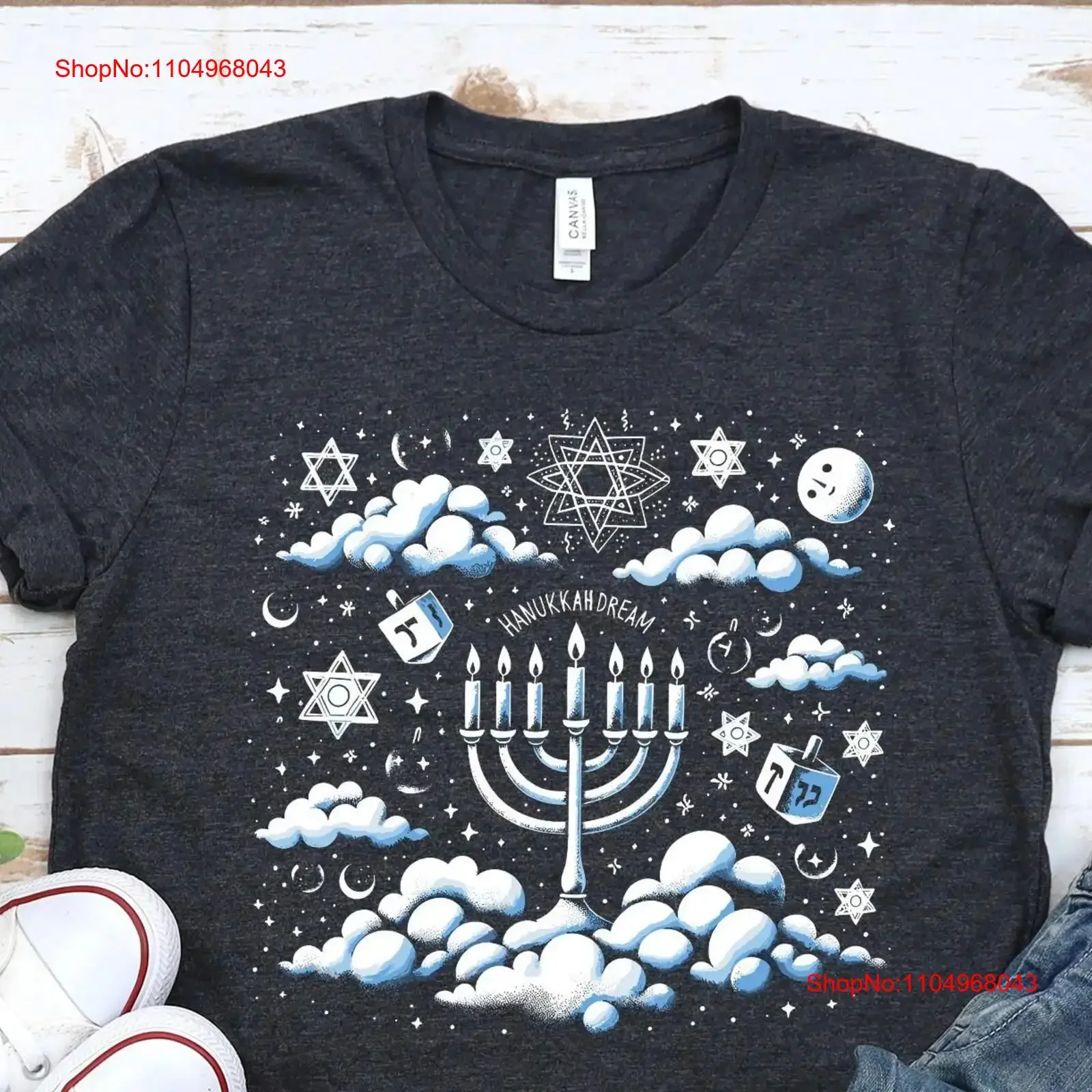 Hanukkah Dream Menorah T shirt Jewish Festival Of Lights Tank Chanukah Latke Dreidel Sweater Rosh Hashanah Jew vintage Washed
