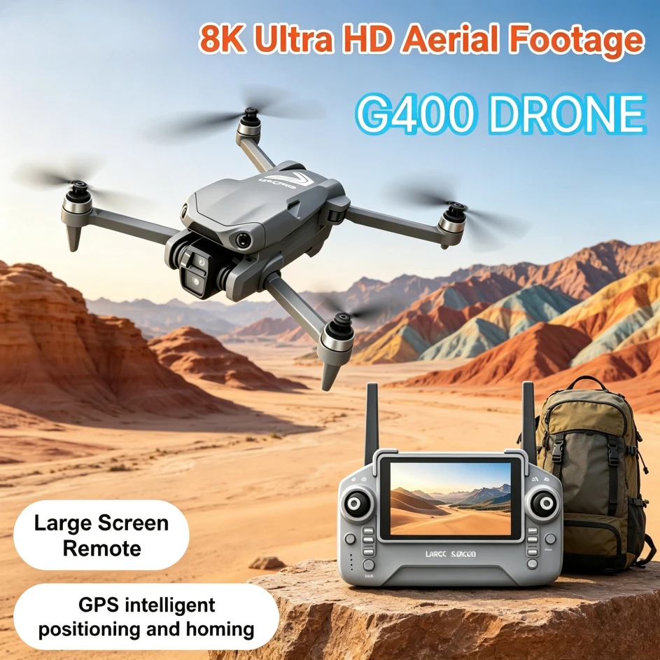 Original G400 Drone GPS With Large Screen Remote Control 8K Camera Obstacle Avoidance 5G WiFi FPV Foldable Brushless Quadcopter