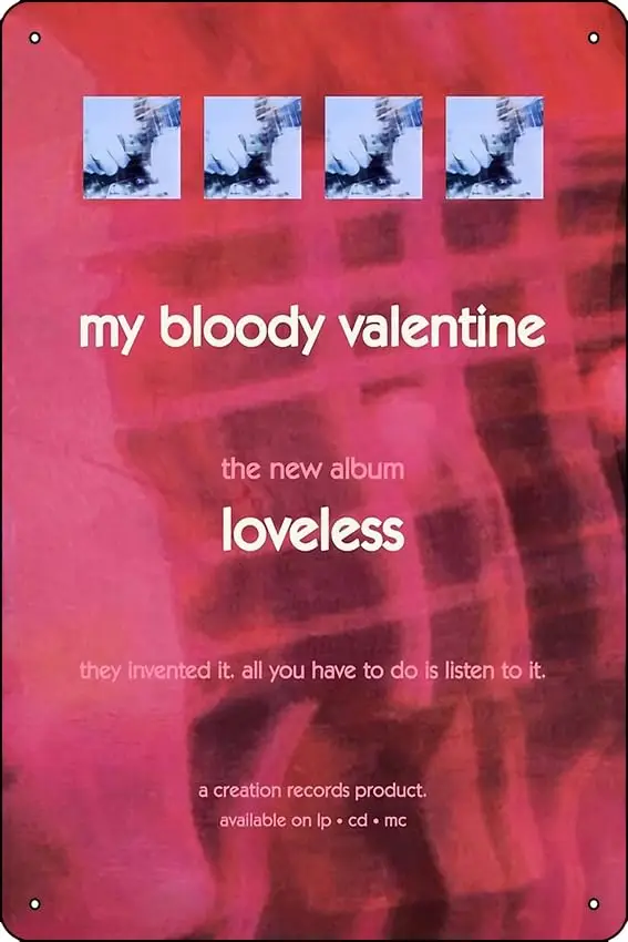 My Bloody Valentine Loveless 1991 Poster Metal Tin Sign 12 X 8 Inch Funny Man Cave Home Office Bar Decor