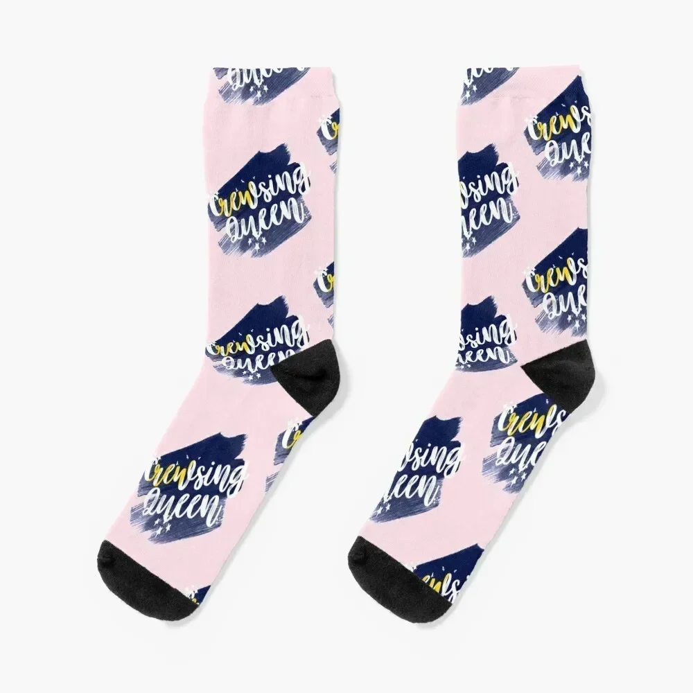 

Cruising Queen - Crewsing Queen. Navy, Ship, Cruise Lines, Cargo Socks summer Running tennis basketball Socks Female Men's
