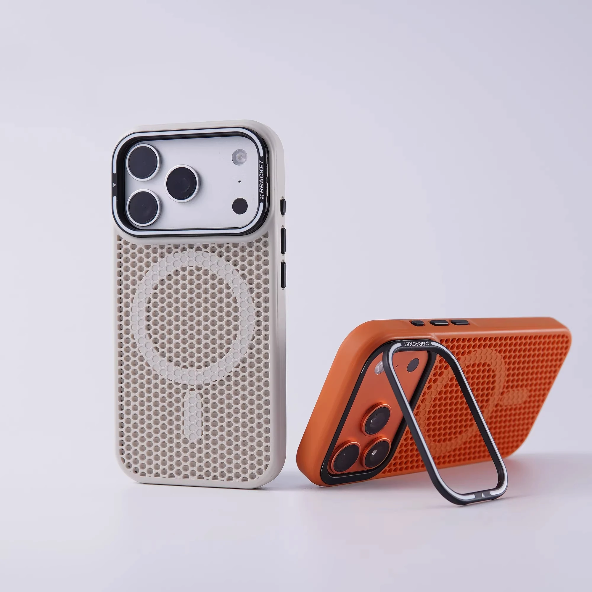 Niewidoczny uchwyt na obiektyw, siatkowa osłona chłodząca w kształcie plastra miodu do iPhone 18 17 16 Pro Max 15 Plus 14 13 12, kompatybilna z magnetyczną osłoną Magsafe. — zdjęcie produktu 2