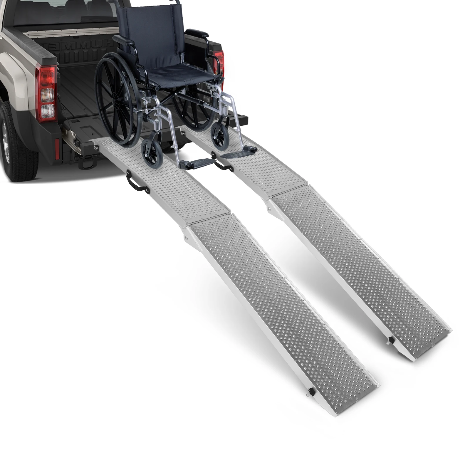 

2Pcs 85inch Aluminum Folding Loading Ramps with Handle Tailgate Ramp for Motorcycles Lawn Mowers UTVs and More