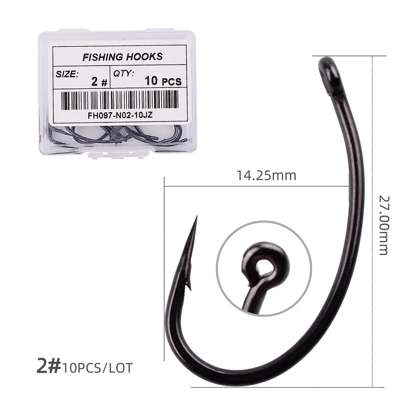 10PCS Top Class Carp Hook Kurv Shank Gnippen Coating Carp Fishing Hook Barbed Carp Coarse Fishing Tackle Size 2 4 6 8 10