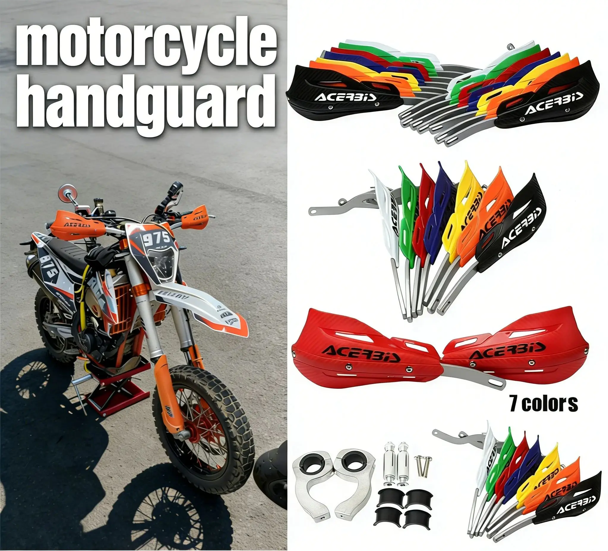 Off-Road Motorcycle Hand Guards Impact Resistance 22/28mm Compatible with KTM Yamaha And Other Motorcycles Protective Accessory