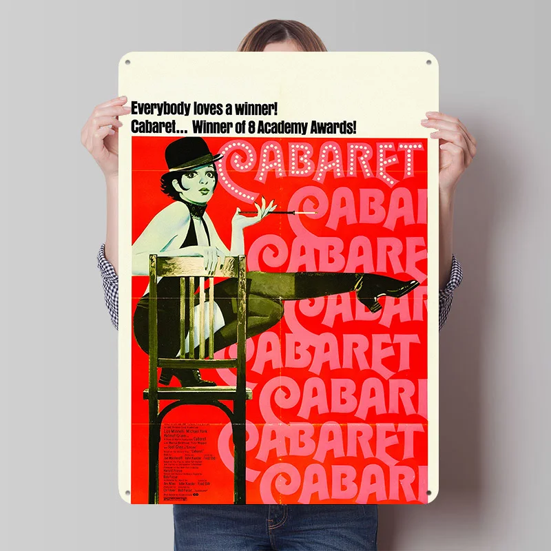 Cabaret-Film Gedruckter Poster, Individuelles Retro-Wandkunst Vintage Metallschild für Heim, Schlafzimmer, Garage und Schreibtisch-Dekoration
