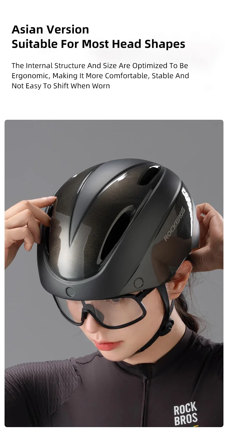 Rockbros Fahrrad helm Brille Männer Frauen integral geformte MTB Fahrrad helm leichte Mountainbike Helm Rücklichter – Detail 14