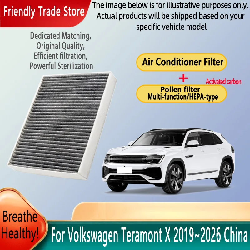

Автомобильные аксессуары для Volkswagen Teramont X 2019 ~ 202226, фильтр для кондиционера, салонный фильтр с комплектом для замены активированного угля