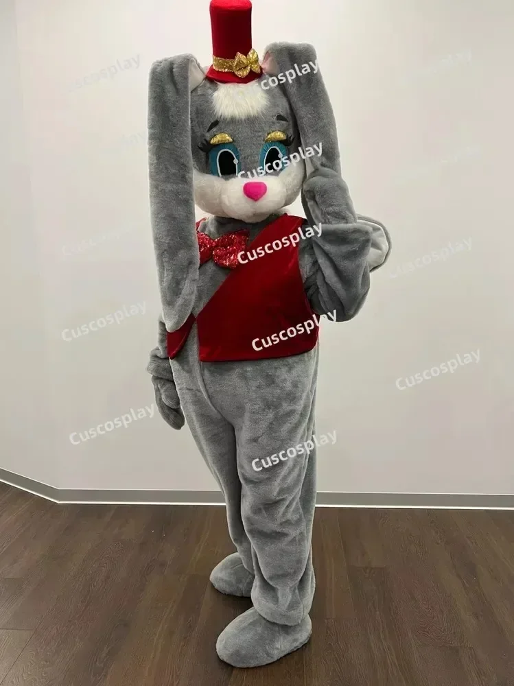 Christmas Red Easter Bunny Grey Rabbit Mascot Costume Character Animation Fancy Halloween Party Ростовая Кукла Зайка Ми, Зайчик