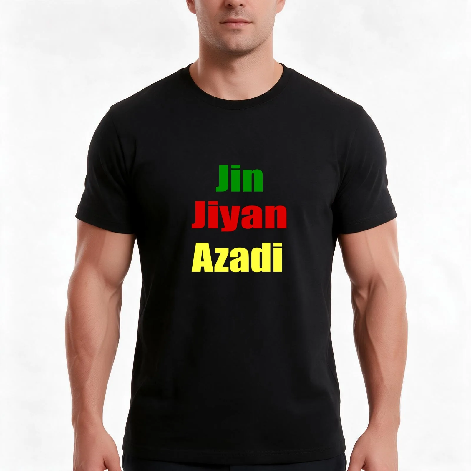 Jin Jiyan Azadi T-Shirt, Summer Casual Cotton Tee, Oversized Streetwear Tops, Vintage Graphic Print, Loose Fit Short Sleeve