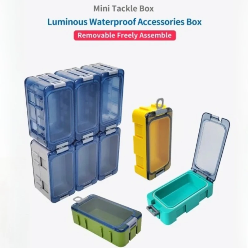 Outdoor Fishing Luminous Toolbox MINI Fishhook Box Hook Organizer Artificial Bait Storage Box Luminous Fishing Accessory Box