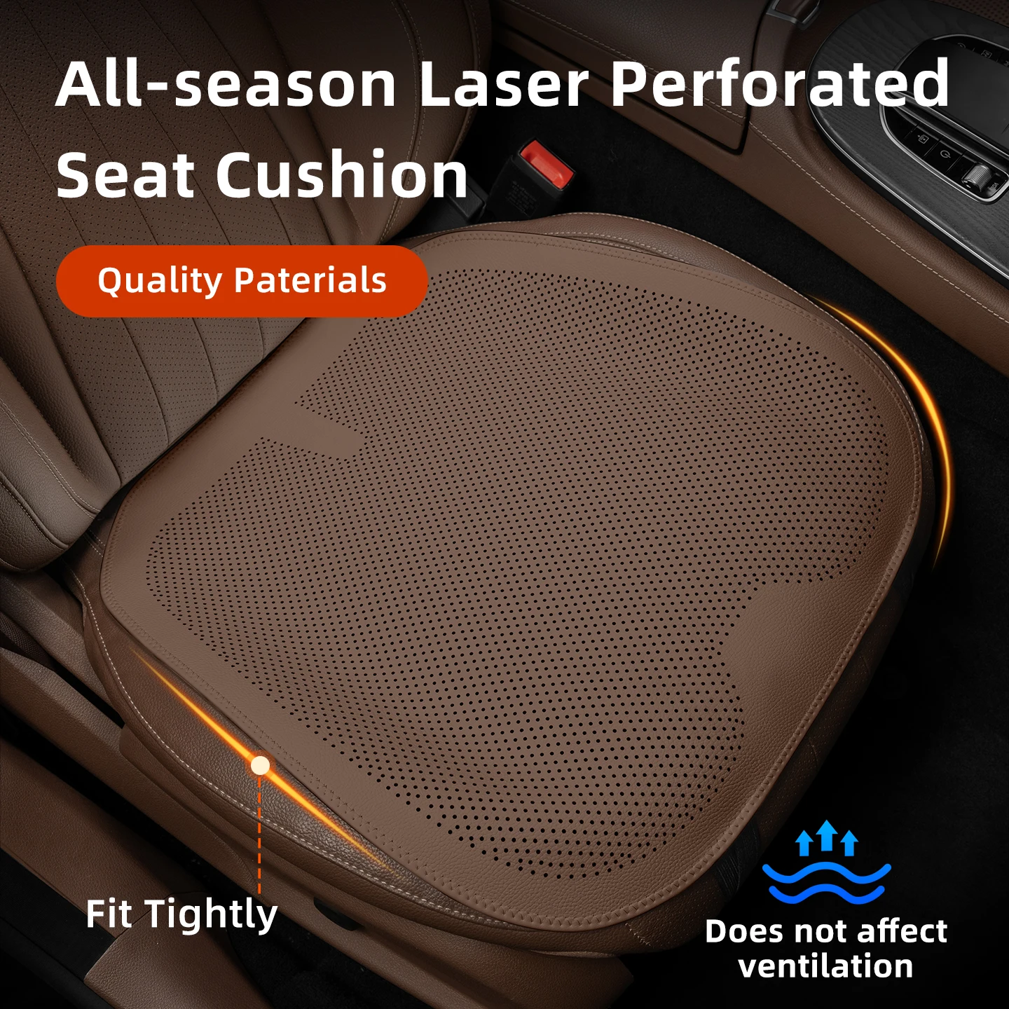 

Four Season Universal Car Seat Cushion PU Leather Protector Mat Perforated Breathable Half-pack Seat Cover Interior Accessorie