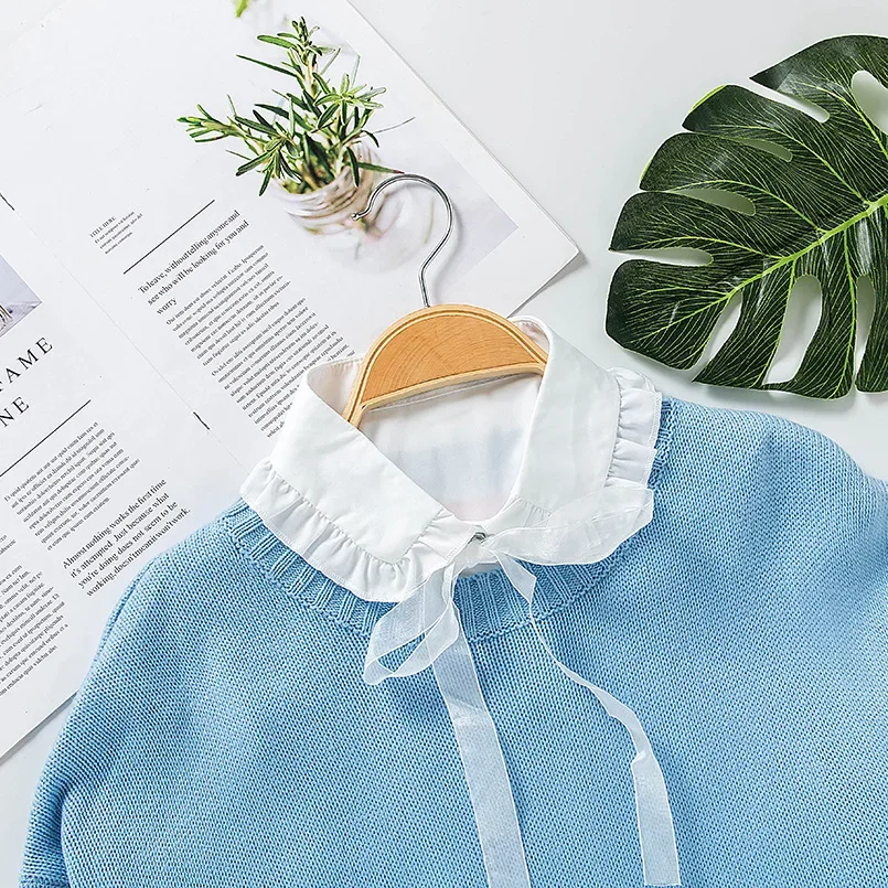 

Linbaiway Womens Detachable Fake Collar Solid Color False Collars Half Shirt Blouse Top Female Fake Collars