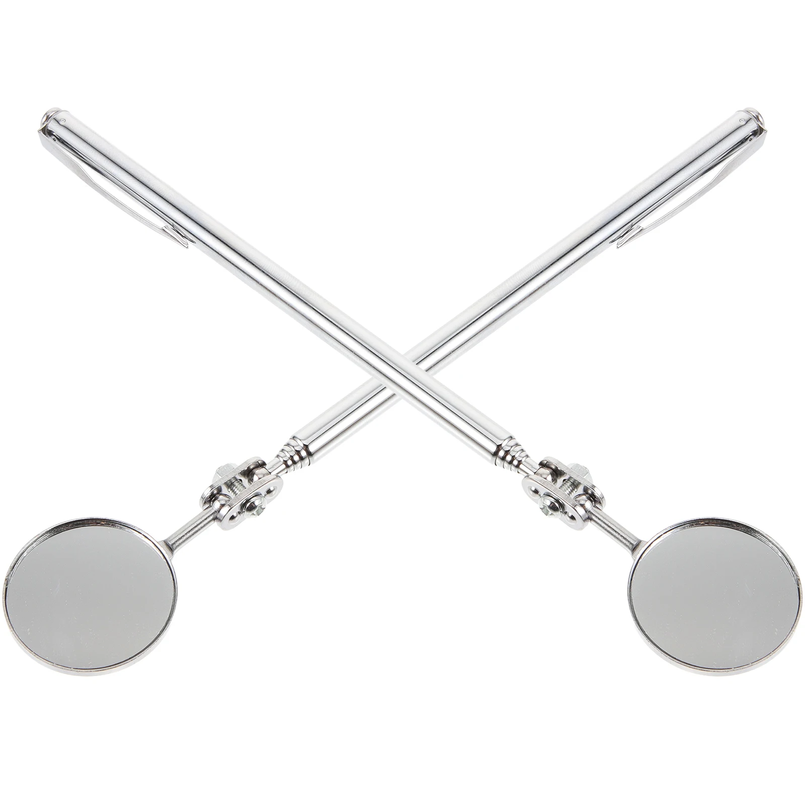 

2Pcs Telescopic Mirror 25mmx50mm Stainless Car Inspection Tool Steel Car Repair Swivel Ellipse Tool for Mechanics