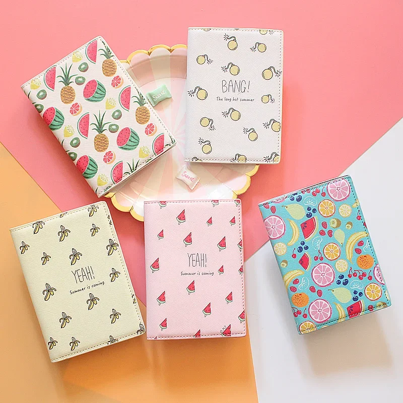 

Travel supplies Korean cartoon fruit printing pattern passport holder passport bag card holder passport cover