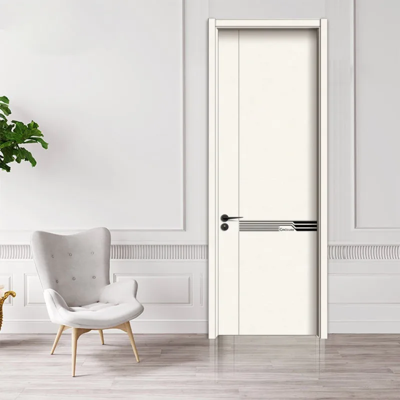 Carbon crystal wooden Solid wood composite sound insulation door Hotel sound insulation ecological paint-free door