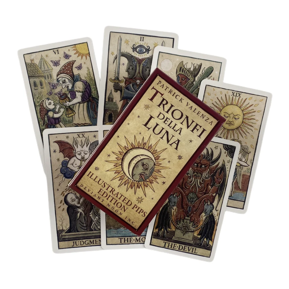 Trionfi Della Luna Tarot Cards Fortune-telling Oracle Divination Edition Creativity ILLUSTRATED Moon Board Game Deck