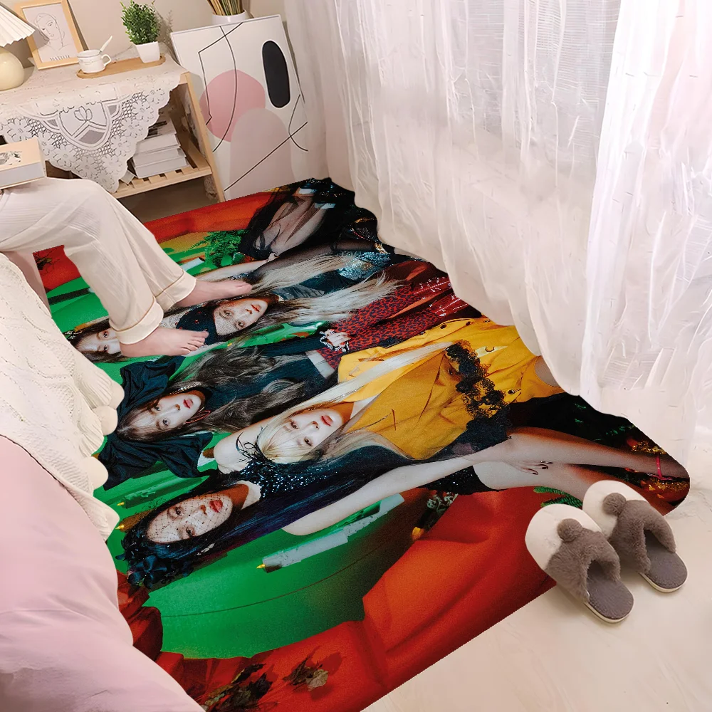 KPOP R-Red-Velvets Floor Mat INS Style Soft Bedroom Floor House Laundry Room Mat Anti-skid Household Carpets