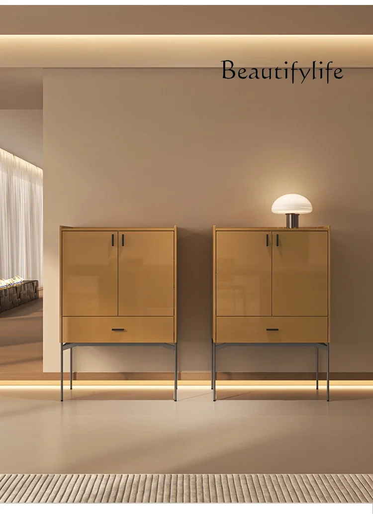 XR القرون الوسطى نمط ضوء فاخر الطعام خزانة جانبية الحديثة بسيطة جدار خزانة ديكور عالية مصمم تخزين خزانة جانبية