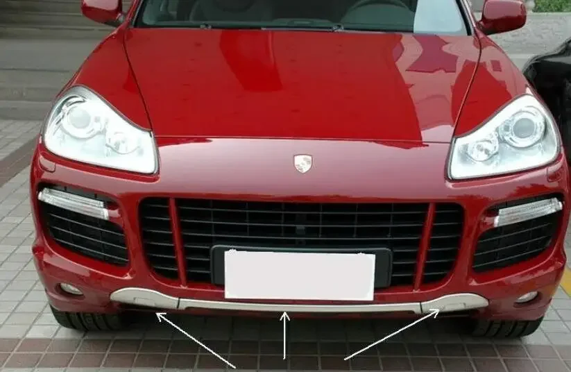 For Porsche Cayenne 2008 2009 2010 High Quality Stainless Steel Car Front + Rear Bumpers Protector Splitters Guard Skid Plate