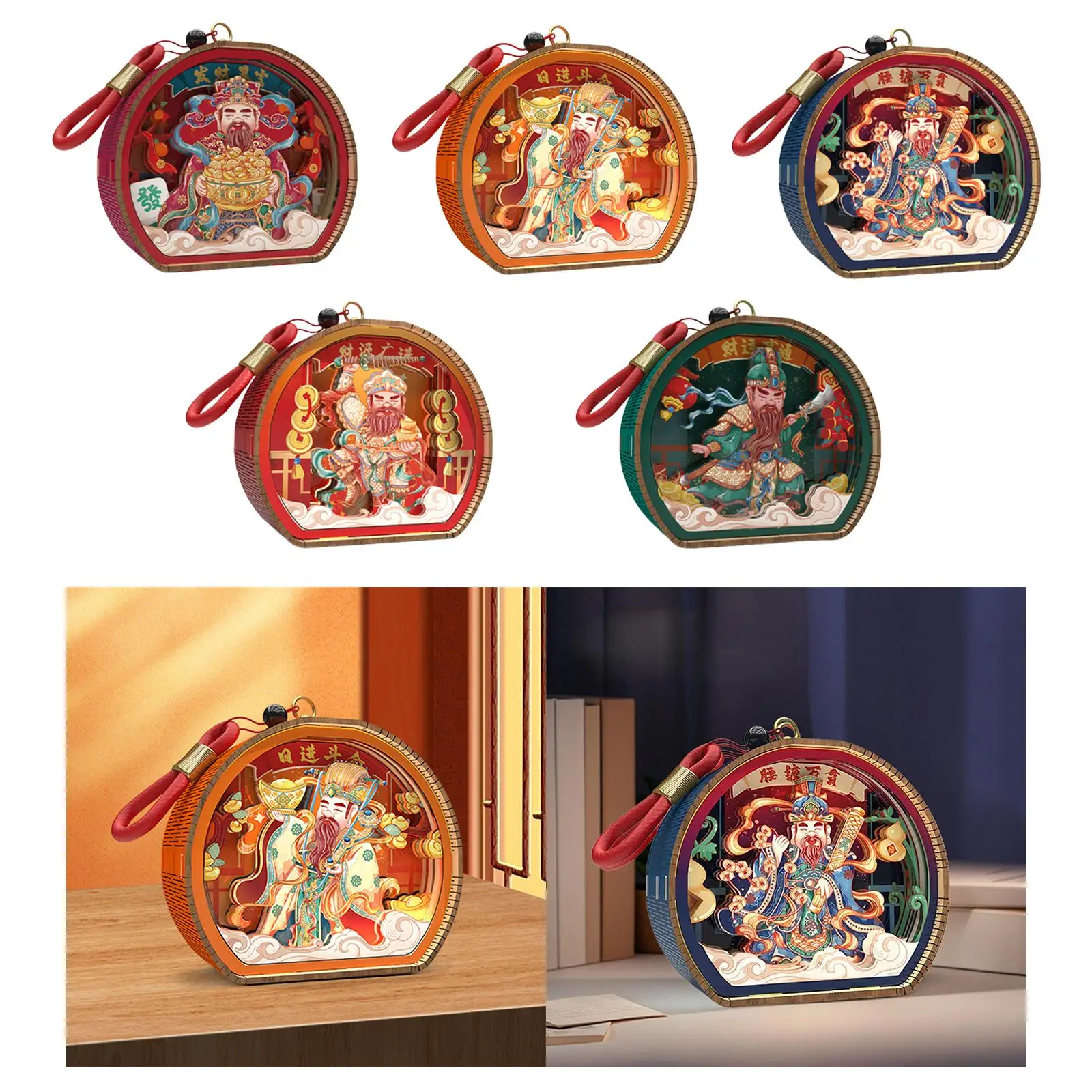 

Chinese God of Wealth Night Light DIY Kit Table Centerpiece Bedroom Night Lamp for Study Living Room Shelf Spring Festival
