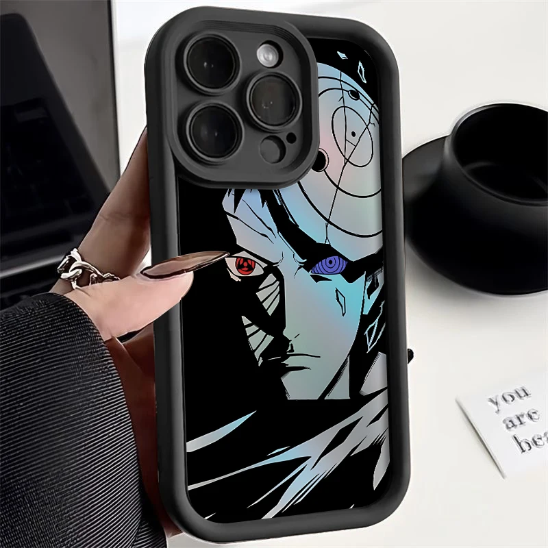 Anime Uchiha Obito Case for Apple iPhone 16 15 Pro Max 14 13 12 Mini 11 7 8 SE XR XS MAX 16 Plus Soft Cover Phone Funda Capa