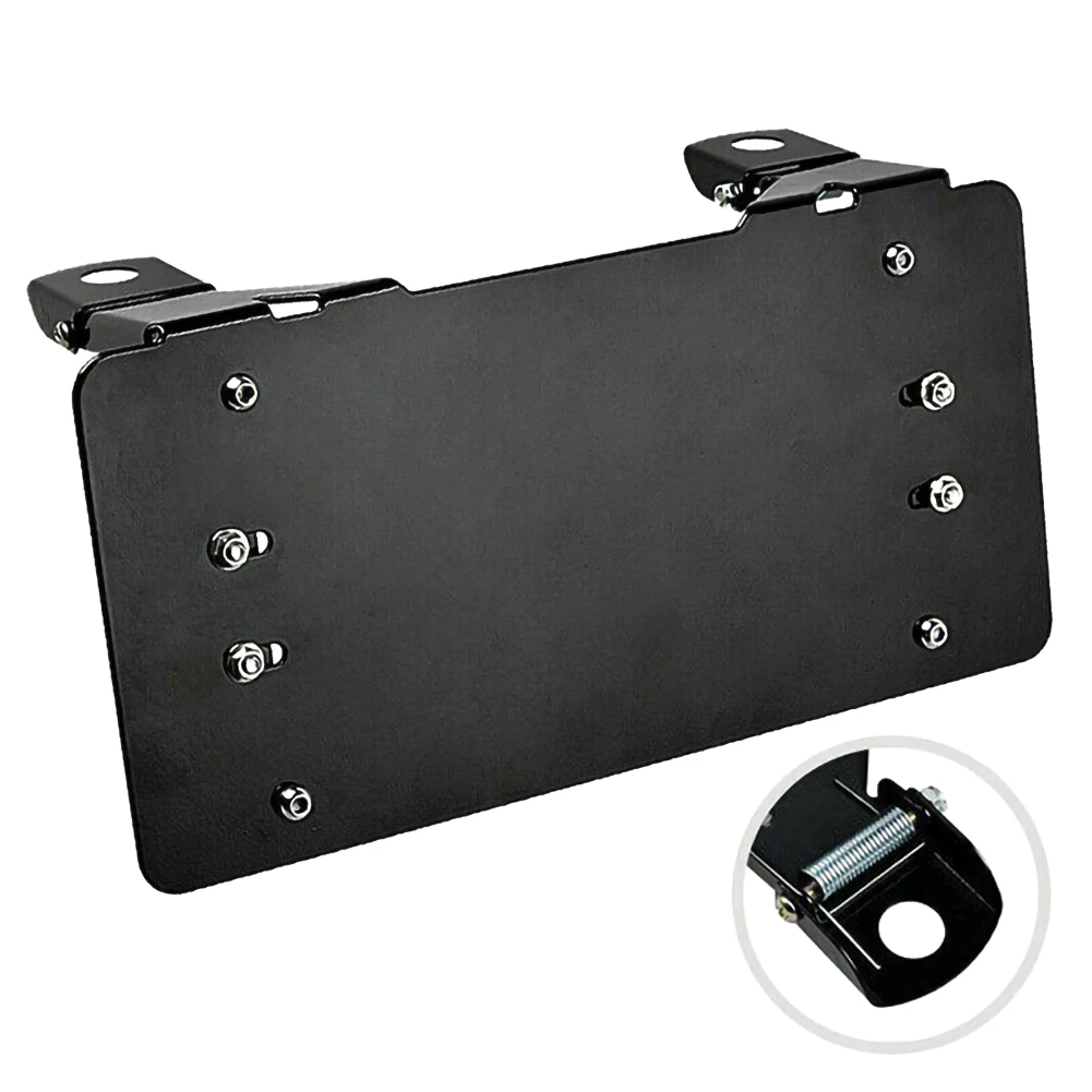 Solid Steel Off-road Flip Up License Plate Number Mount Frame Auto Winch Roller Fairlead Mounting Bracket 3/4 Inch Holder