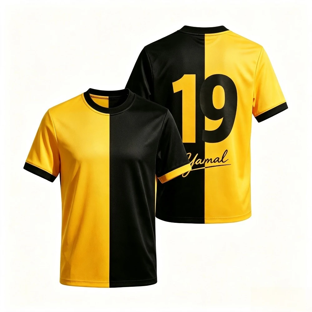 Vintage Split Color Football Jersey Signature 3 Styles Breathable Polyester Short Sleeve Sports Training Soccer Tee