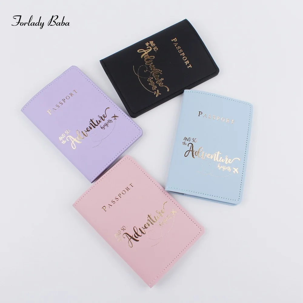 Ultra-thin New Fashion Travel Documents Card Holder Passport Holder Passport Bag Solid Color PU Leather Hot Stamping Process