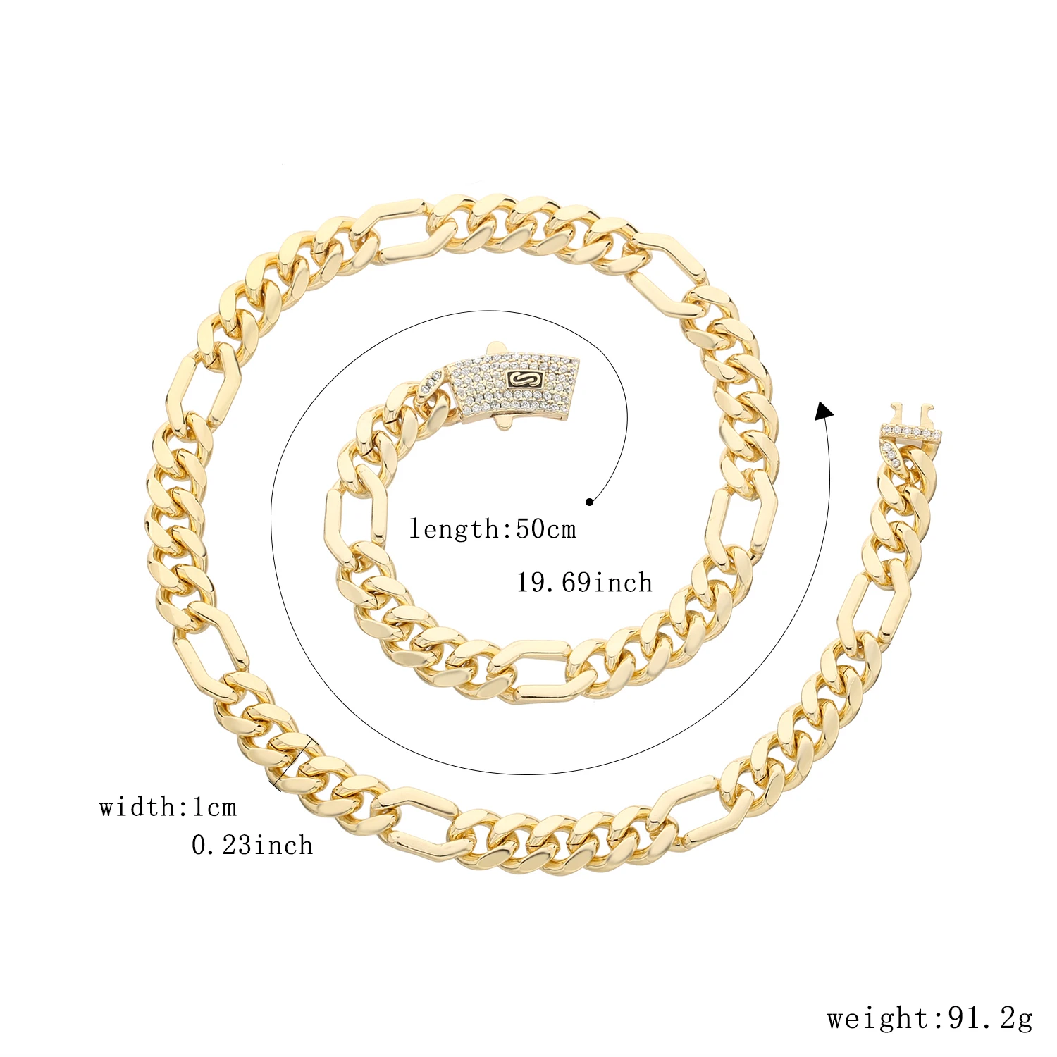 Customized Monaco Chain 14K Gold Plated Jewelry