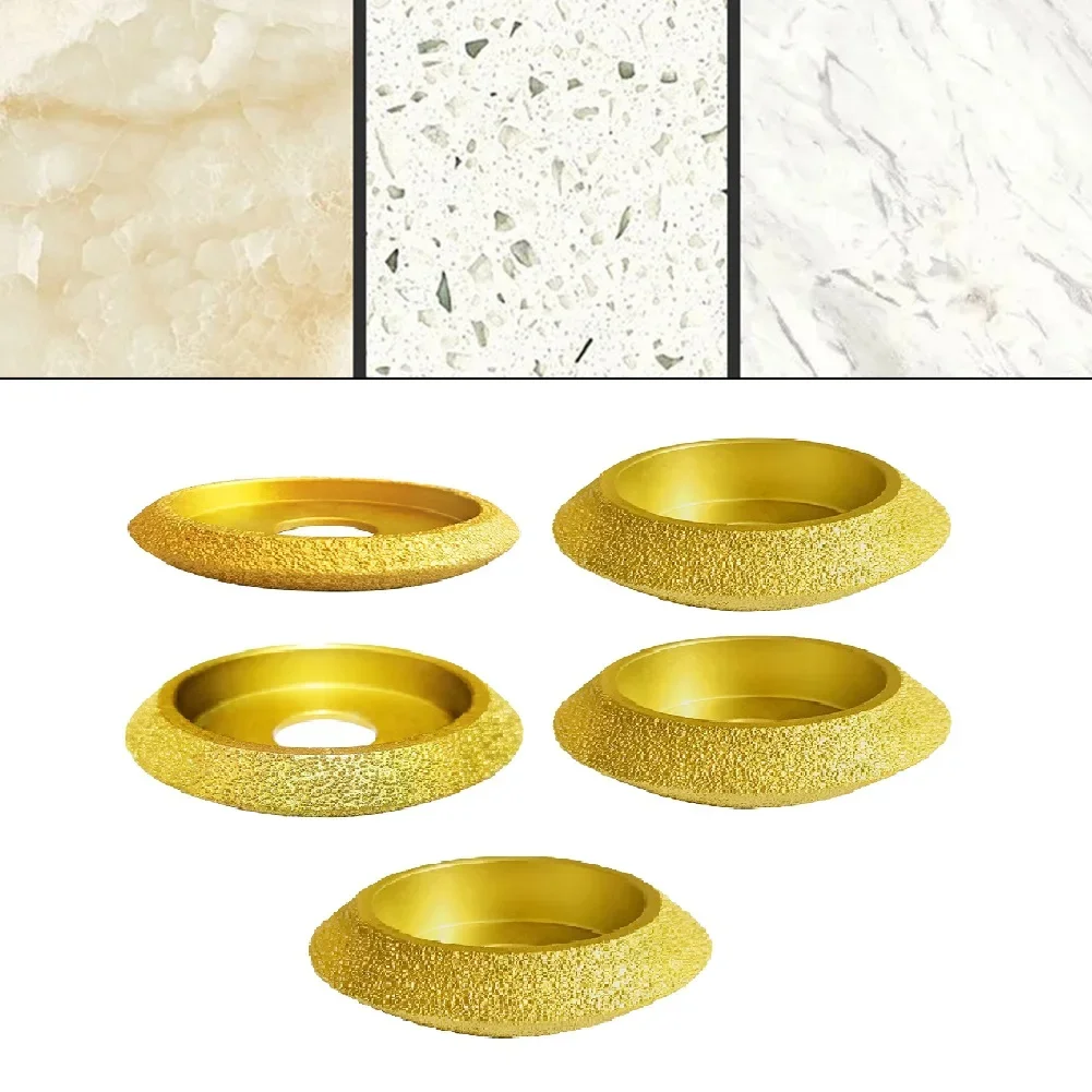 3inch 75mm V Shape Dry Vacuum Brazed Grinding Wheel 20mm Bore Dia Demi-bullnose Edging Profile Grinding Disc Grinding Tools Part