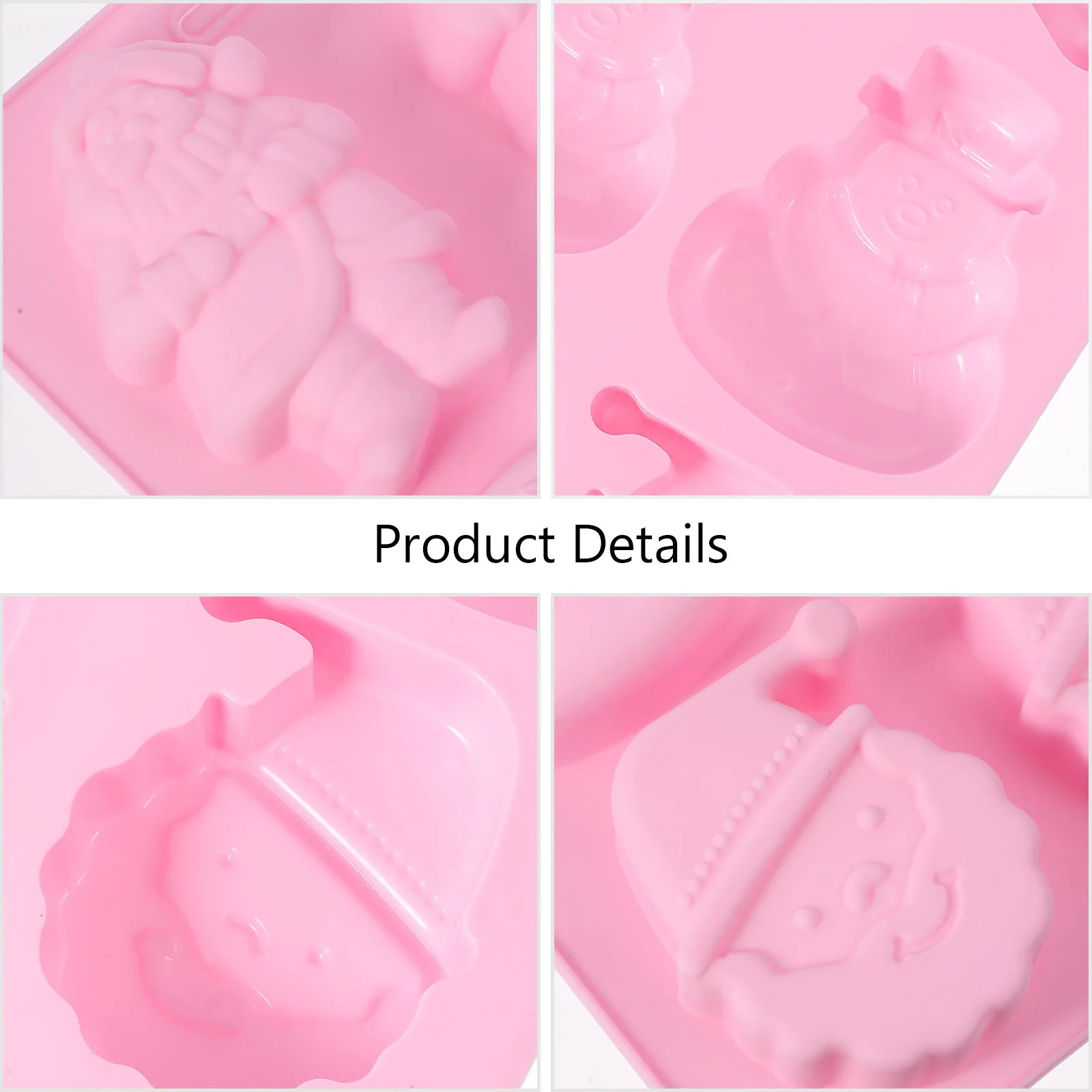 

2Pcs Silicone Cake Molds 6-Grid Christmas Santa Snowman Baking Mold DIY Chocolate Mold Holiday Baking Trays DIY Cake Tray