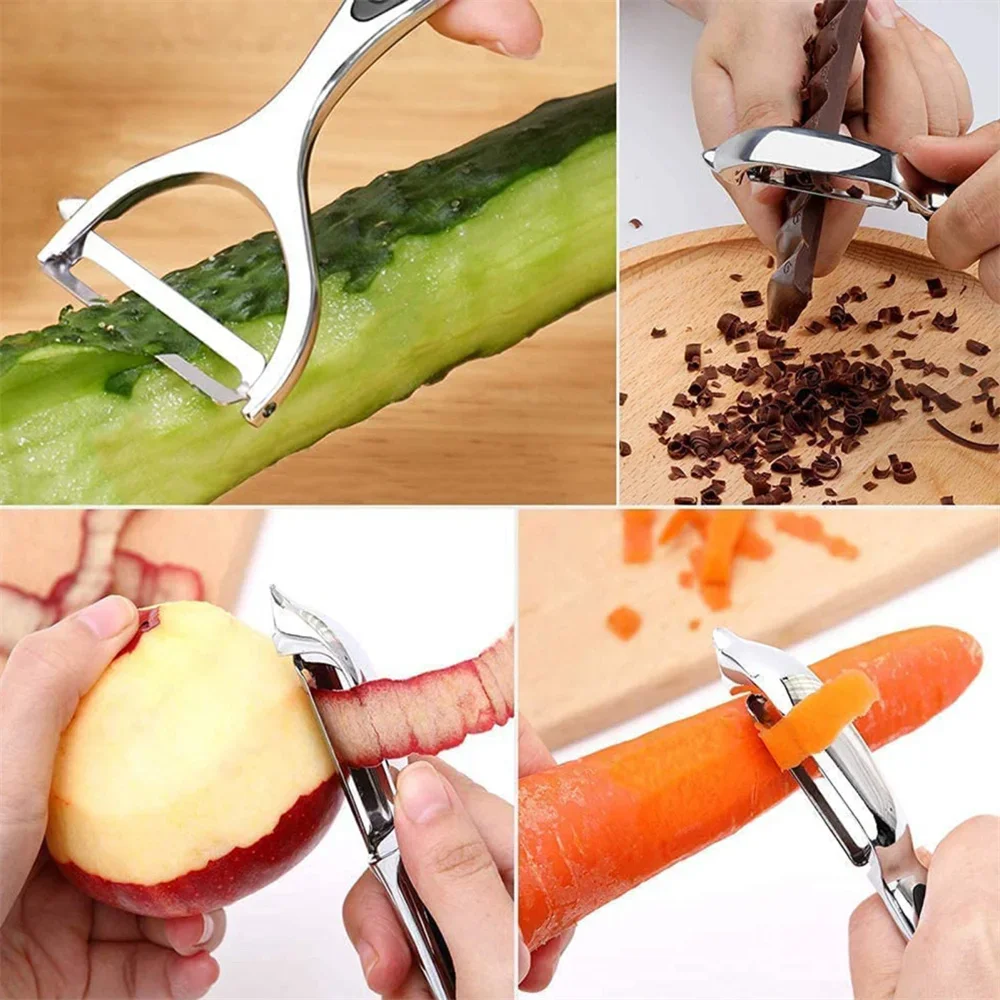 Éplucheur et broyeur de légumes multifonctions en acier inoxydable, râpe à pommes de terre et carottes, outils de cuisine, gadgets et gadgets, 1/2