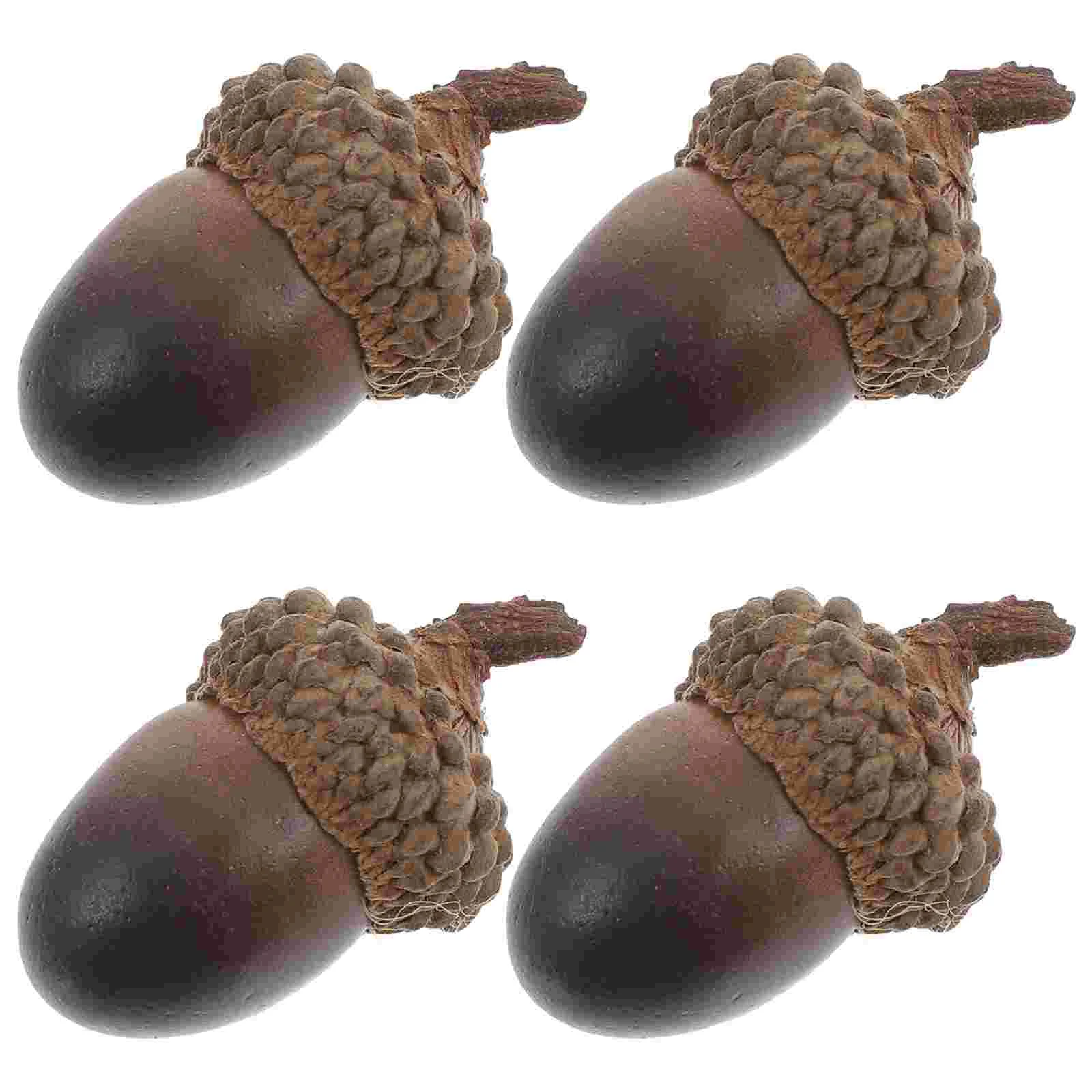 60 Pcs Acorn Decor Artificial Plants Indoor Decorations Nuts Decorative Acorns Ornaments Dad