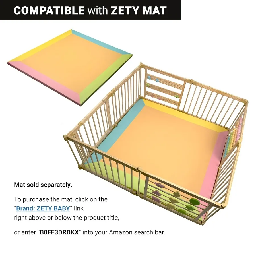 Box in legno extra large per bambini e neonati Pieghevole espandibile regolabile 810 pannelli Box unisex in legno naturale