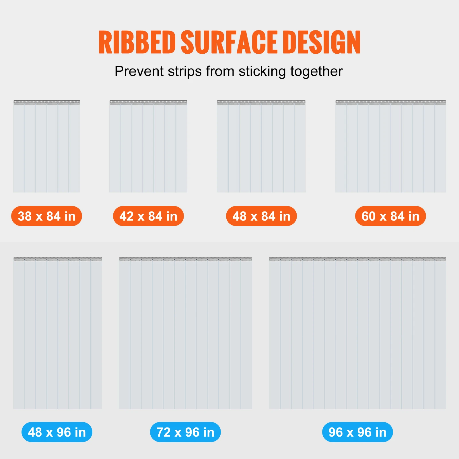 VEVOR-Clear PVC Strip Porta Cortina com 50% Overlap, Freezer Porta Tiras, Casa e Armazém, Walk in, 84x42 in