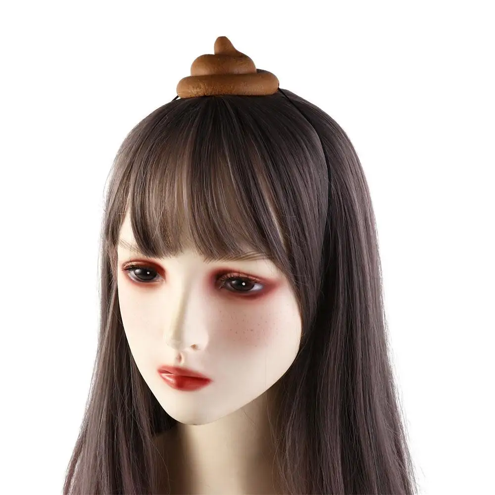 Headdress Poop หมวกปลอม Poop หมวก PVC จําลอง Poop Shape Mischief Gadget ตลกที่สมจริง Turd จําลอง Poop หมวก Gag ของขวัญ