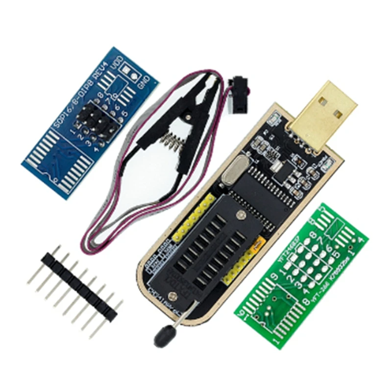 CH341A PCB+Metal EEPROM Flash BIOS USB Programmer Module+SOIC8 SOP8 Test Clip For EEPROM 93CXX / 25CXX / 24CXX DIY KIT